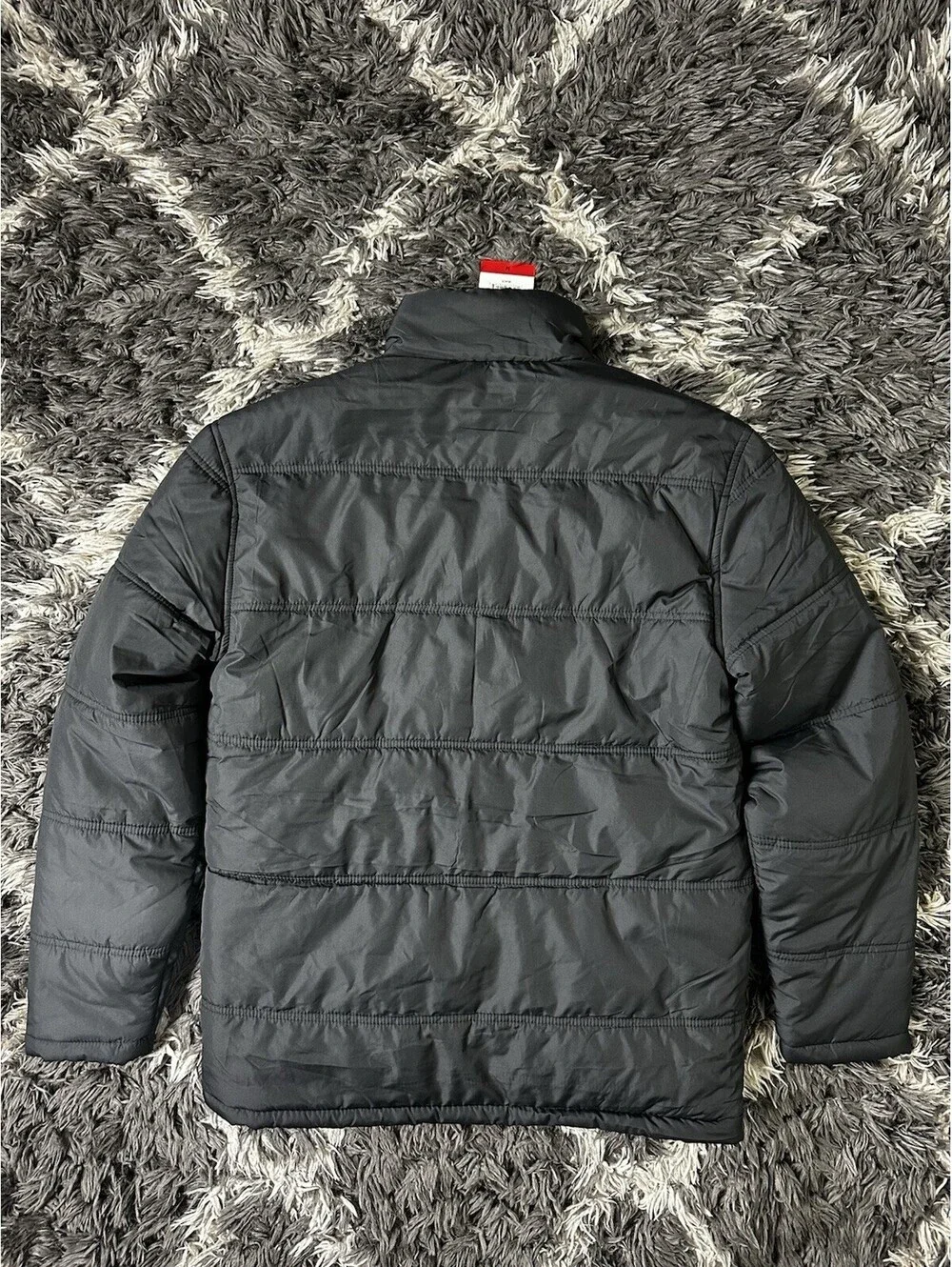 NWT Weatherproof vintage Puffer Jacket Mens Medium Black Sherpa Fleece Lined